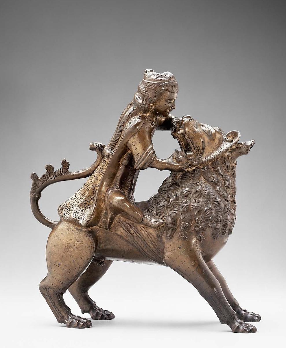 Samson, Slaying Lion, bronze aquamanile; Boston, Museum of Fine...